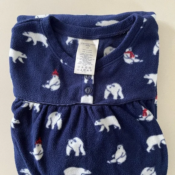 Lands End Soft and Plush Fleece Nightgown - 12 A - Picture 5 of 7